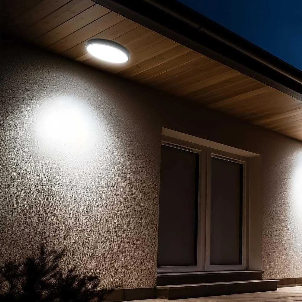 Lubinis šviestuvas V-tac 36W LED paviršinis šviestuvas, juodu korpusu, 4000K, IP44, su judesio davikliu