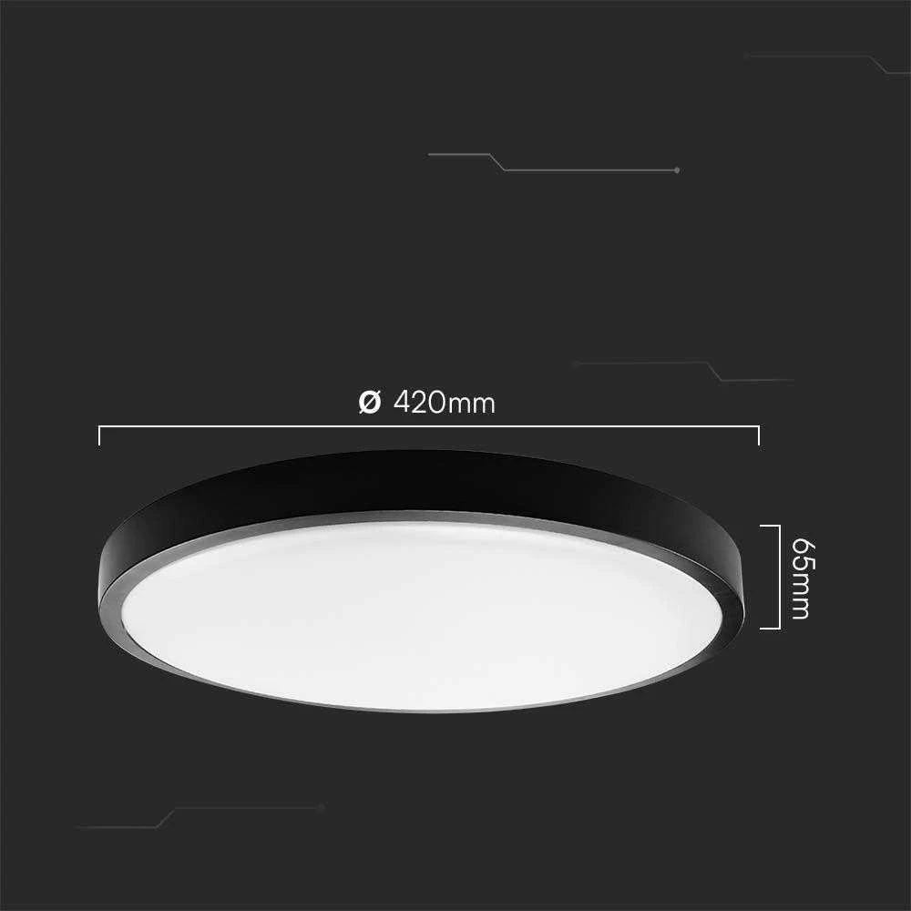 Lubinis šviestuvas V-tac 36W LED paviršinis šviestuvas, juodu korpusu, 4000K, IP44, su judesio davikliu