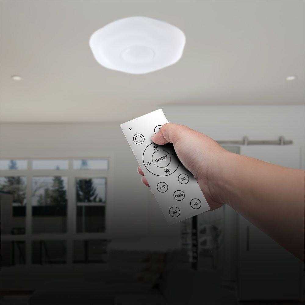 Lubinis šviestuvas V-tac 20/40W LED paviršinis šviestuvas, baltas, 3000/4000/6500K, dimeriuojamas, PLUM BLOSSOM dangtelis