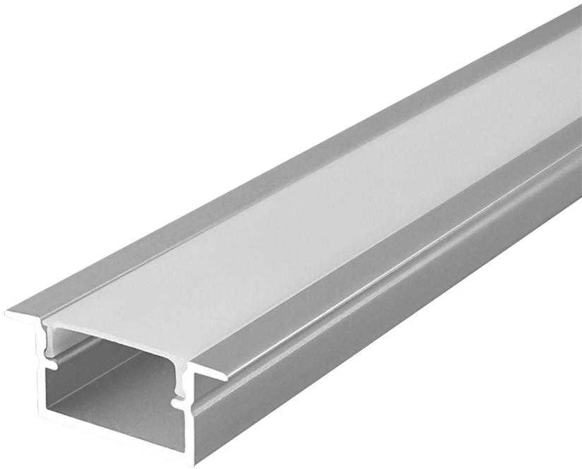 V-tac LED įleidžiamas profilis su dangteliu, sidabro sp., 2000x24x10mm