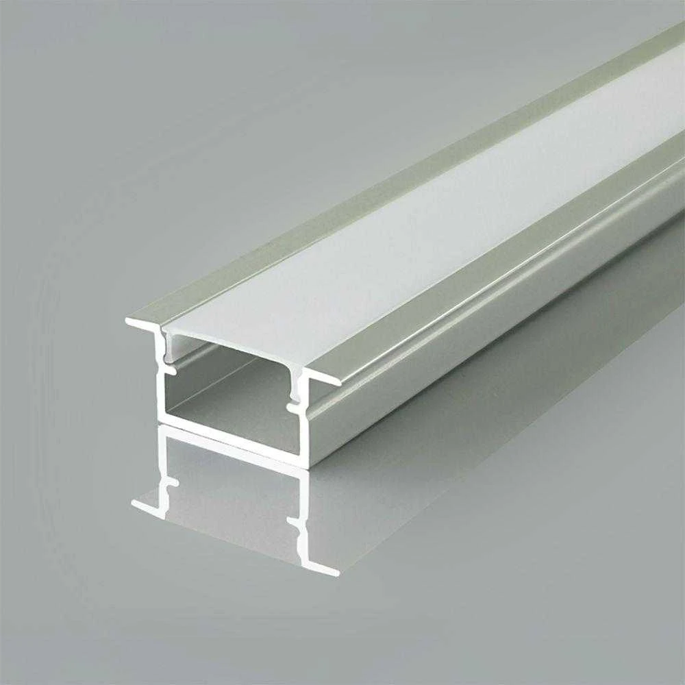 V-tac LED įleidžiamas profilis su dangteliu, sidabro sp., 2000x24x10mm