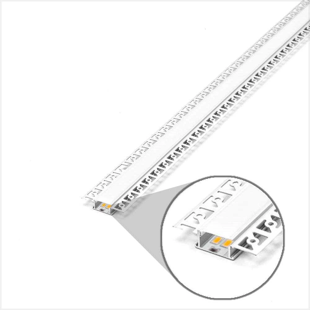 LED juostos aliuminio profilis V-TAC, 2m, sidabro sp., su dangteliu ir užbaigimais