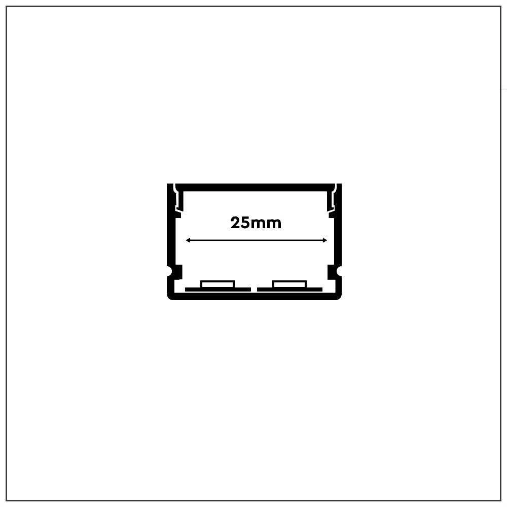LED paviršinis profilis V-TAC, su dangteliu ir užbaigimais, aliuminio sp., 2000x30x20mm