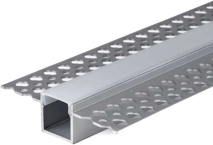 V-tac LED užglaistomas profilis su dangteliu ir užbaigimais, sidabro sp., 2m