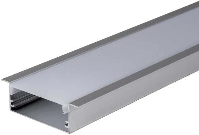 V-tac LED įleidžiamas profilis su dangteliu, sidabro sp., 2m
