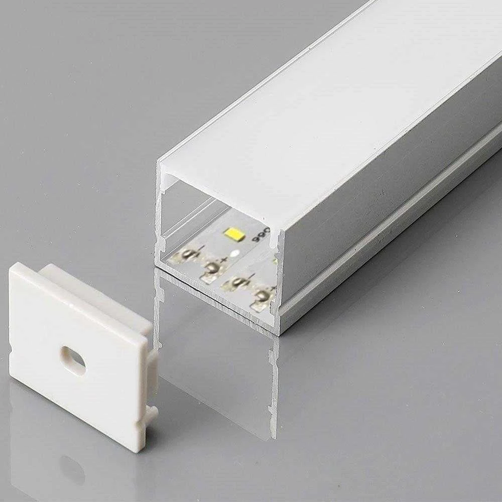 LED paviršinis profilis V-TAC, su dangteliu ir užbaigimais, aliuminio sp., 2000x30x20mm