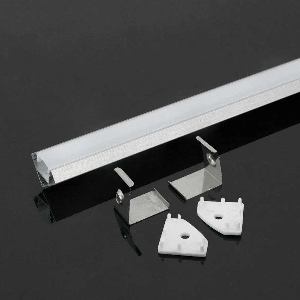 LED juostos profilis V-TAC, aliuminis, 2000x19x19mm, baltos spalvos.