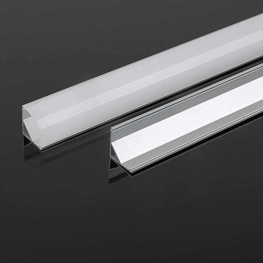 V-tac LED kampinis profilis su dangteliu ir montavimo priedais, sidabro sp., 2m