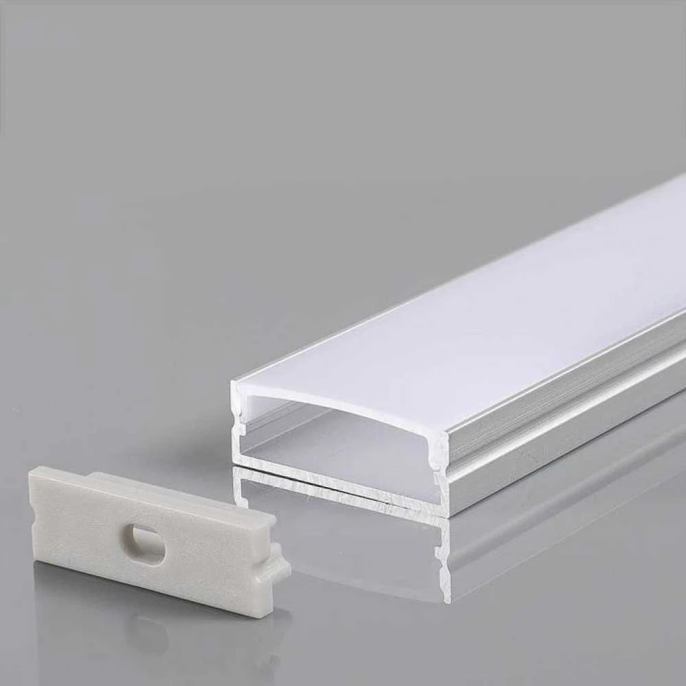V-tac LED paviršinis profilis su dangteliu ir užbaigimais, sidabro sp., 2m