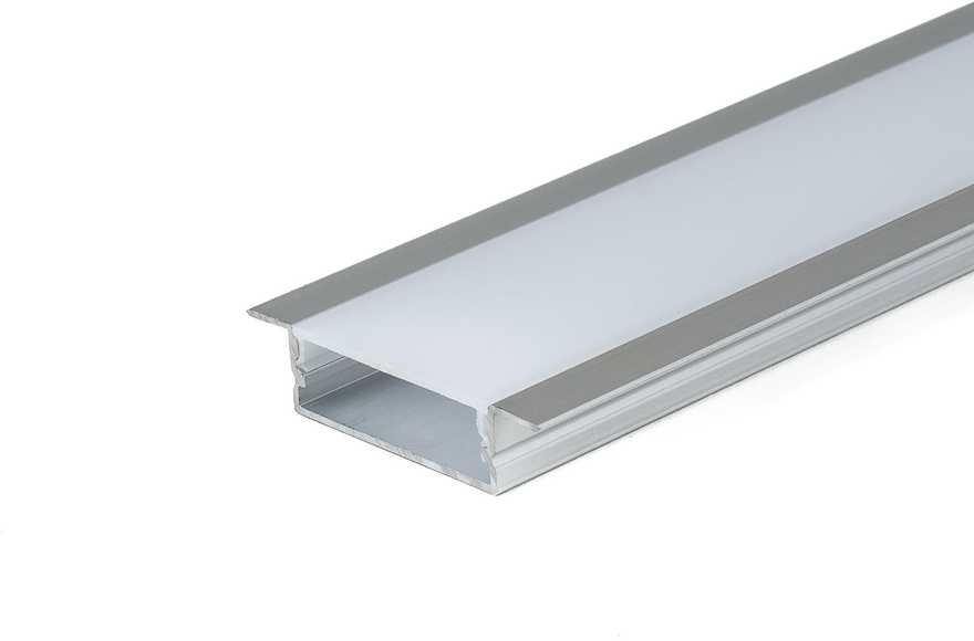 V-tac LED įleidžiamas profilis su dangteliu, sidabro sp., 2m
