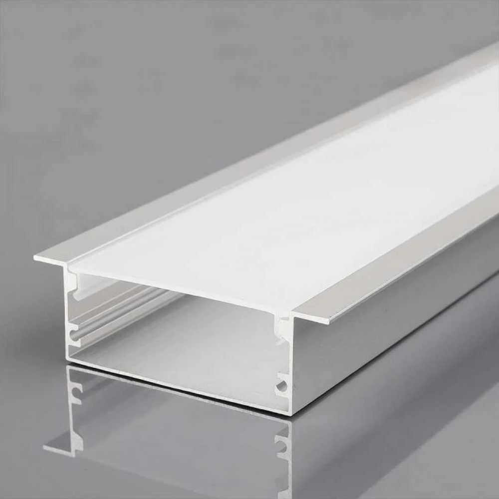 V-tac LED įleidžiamas profilis su dangteliu, sidabro sp., 2m