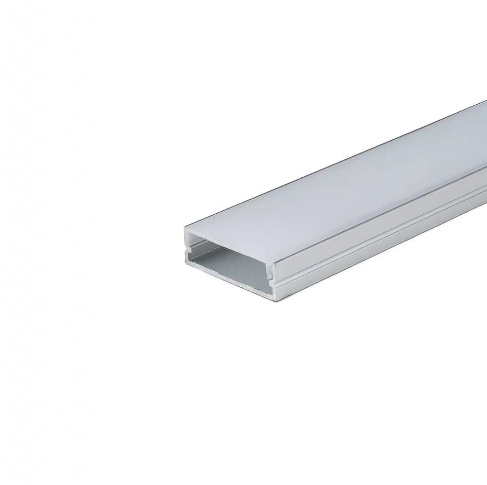 V-tac LED paviršinis profilis su dangteliu ir užbaigimais, sidabro sp., 2m