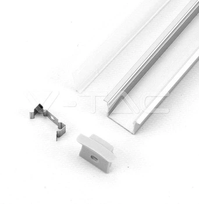 2m LED įleidžiamas profilis aliuminis V-TAC, 2000*30*20mm, pieno spalva.