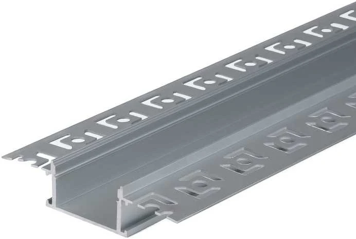 LED juostos aliuminio profilis V-TAC, 2m, sidabro sp., su dangteliu ir užbaigimais