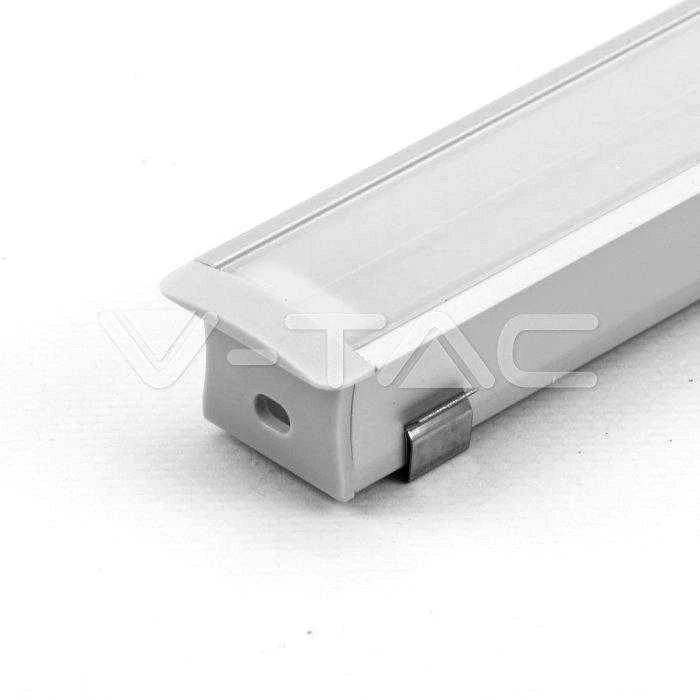 2m LED įleidžiamas profilis aliuminis V-TAC, 2000*30*20mm, pieno spalva.