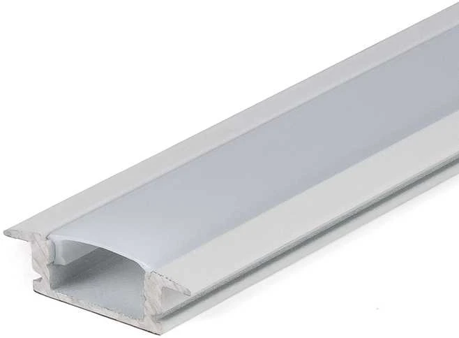 Sieninis šviestuvas LED įleidžiamas profilis V-TAC, su dangteliu ir užbaigimais, baltas, 2000x24.7x7mm