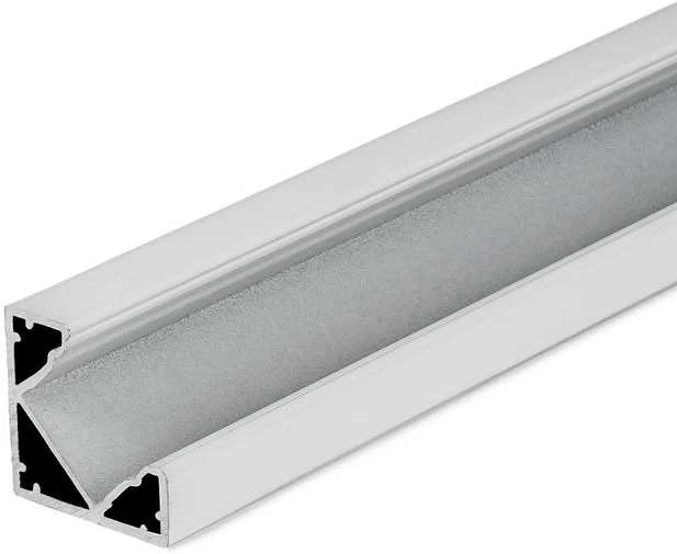 LED kampinis profilis V-TAC, su dangteliu ir užbaigimais, baltas, 2000x19x19mm