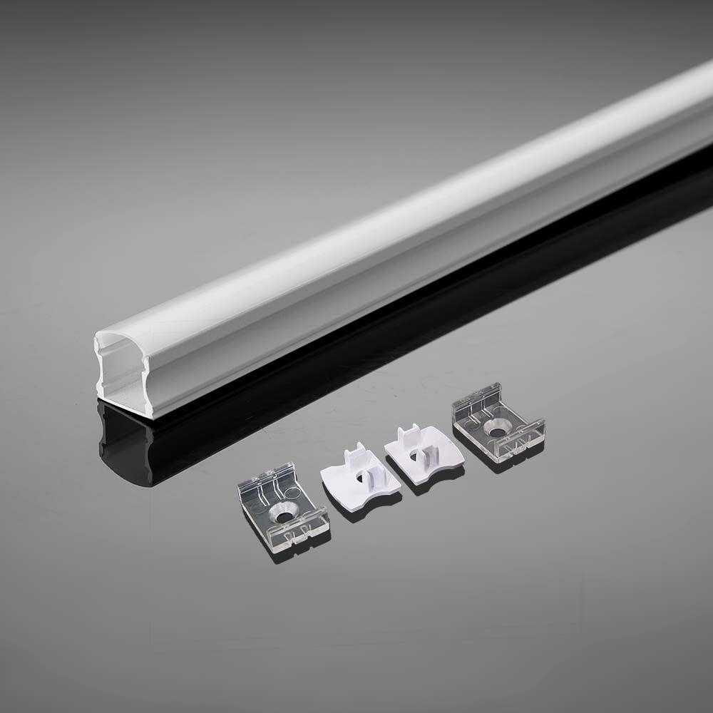 LED paviršinis profilis V-TAC, su dangteliu ir užbaigimais, baltas, 2000x17.2x15.5mm