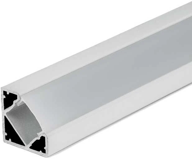 LED kampinis profilis V-TAC, su dangteliu ir užbaigimais, baltas, 2000x19x19mm