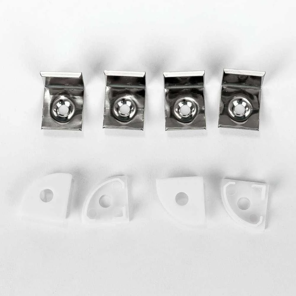 Sieninis šviestuvas LED kampinis profilis V-TAC, su dangteliu ir užbaigimais, baltas, 2000x15.8x15.8mm