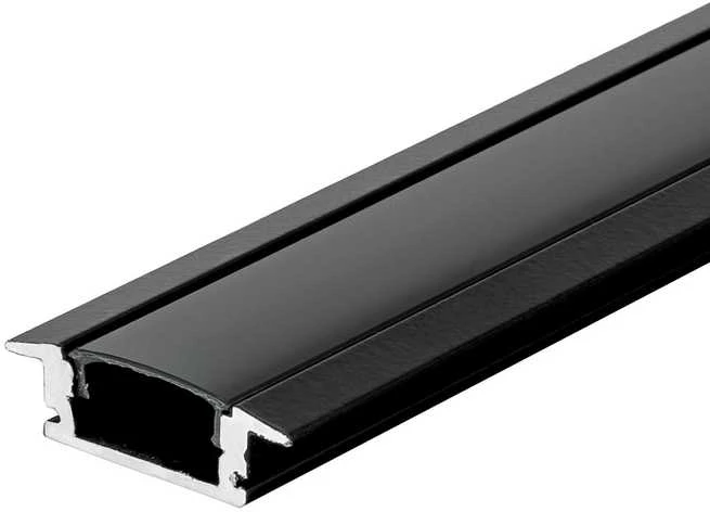 V-tac LED įleidžiamas profilis, juodas, 2m, su dangteliu ir montavimo priedais