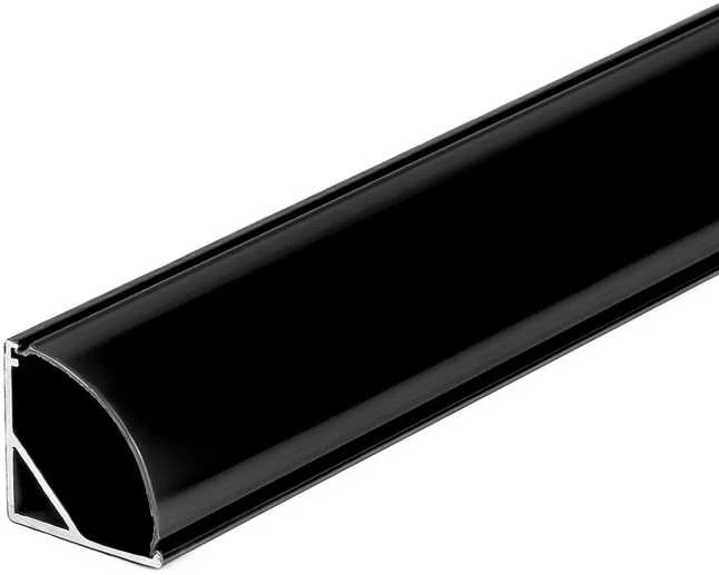 V-tac LED kampinis profilis, juodas, 2m, su dangteliu ir montavimo priedais