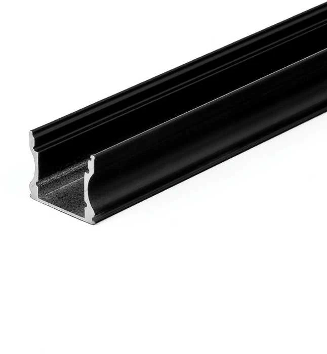 V-tac LED paviršinis profilis, juodas, 2m, su dangteliu ir montavimo priedais