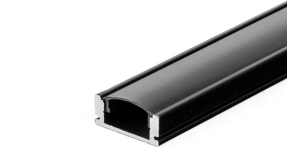 V-tac LED paviršinis profilis, juodas, 2m, su dangteliu ir montavimo priedais