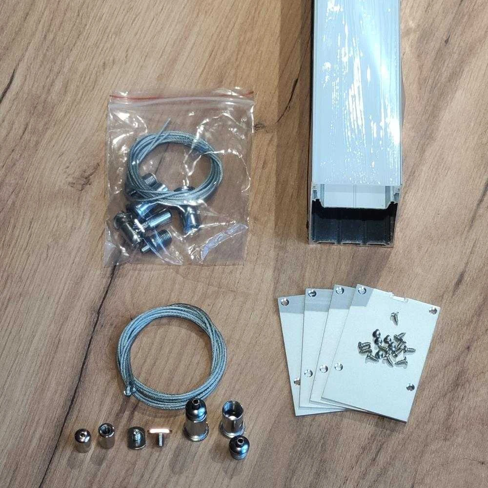V-tac LED paviršinis profilis, baltas, 2m, su dangteliu ir montavimo priedais