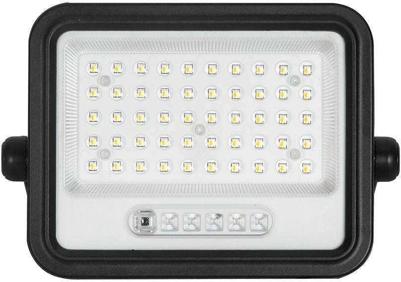 100W LED prožektorius su saulės baterija, juodas, 2000-8000K, dimeriuojamas