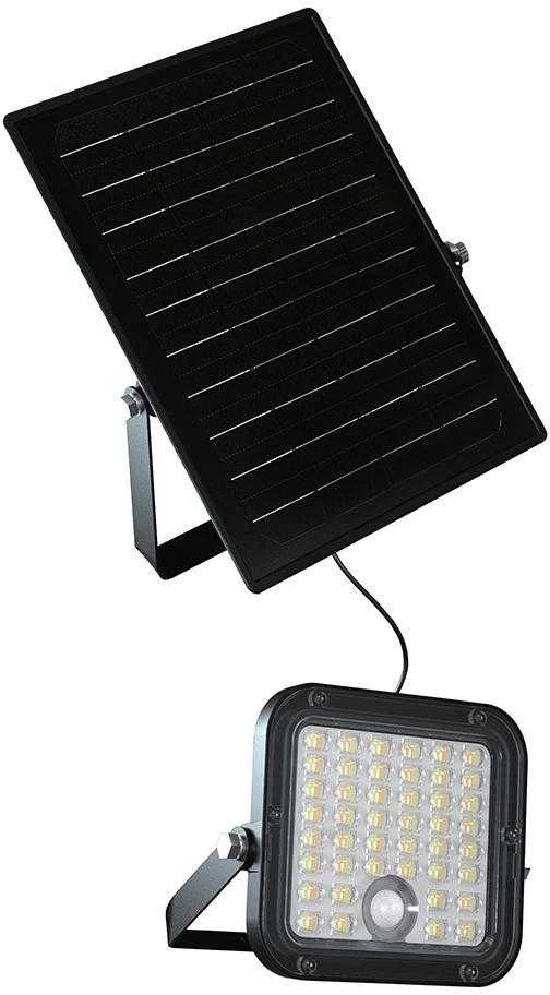 V-tac 10W LED prožektorius su saulės baterija ir judesio davikliu, juodas, 4000/6000K