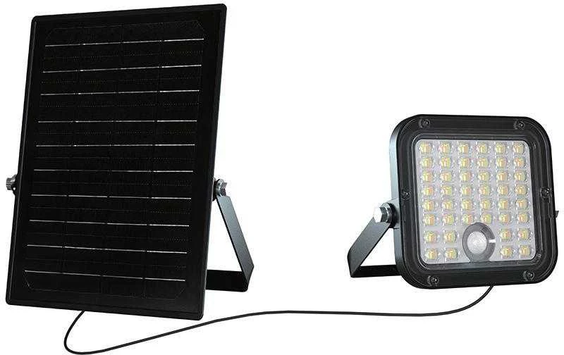 V-tac 10W LED prožektorius su saulės baterija ir judesio davikliu, juodas, 4000/6000K