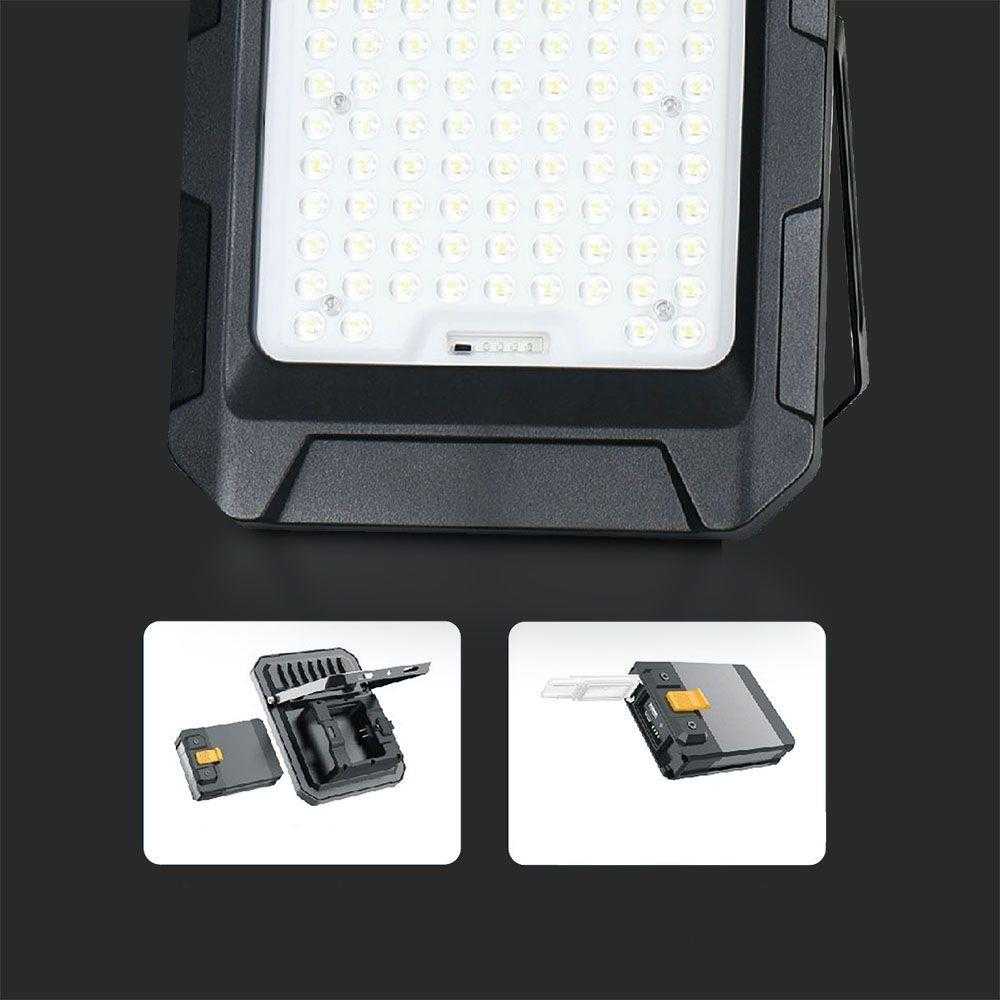 V-tac 10W LED prožektorius su saulės baterija, juodas, 4000K