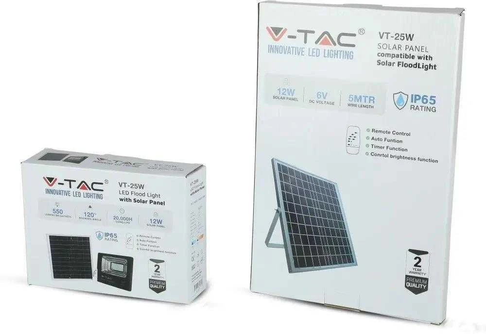 V-tac 12W LED prožektorius su saulės baterija.