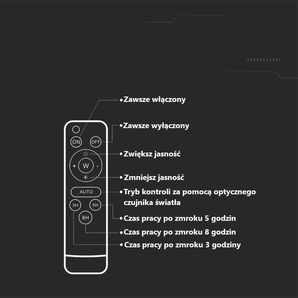 V-tac 12W LED prožektorius su saulės baterija, juodas, 6400K