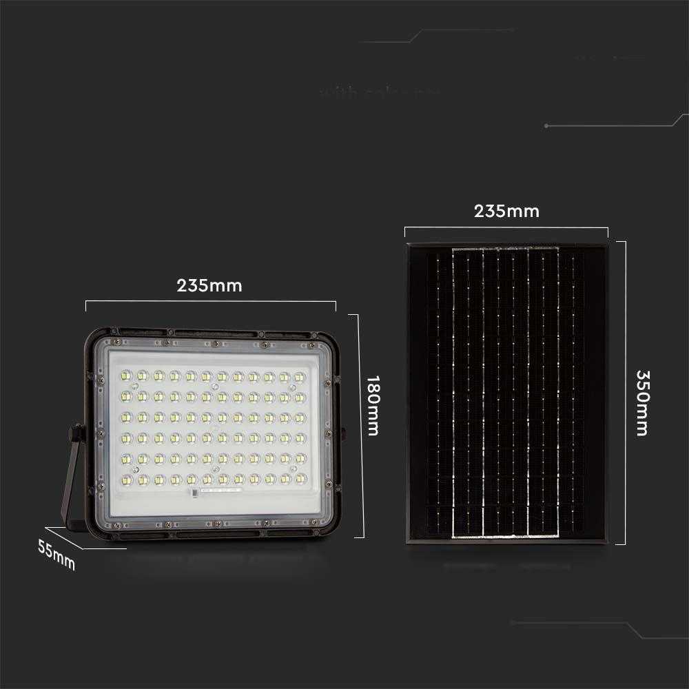 V-tac 15W LED prožektorius su saulės baterija, juodas, 4000K