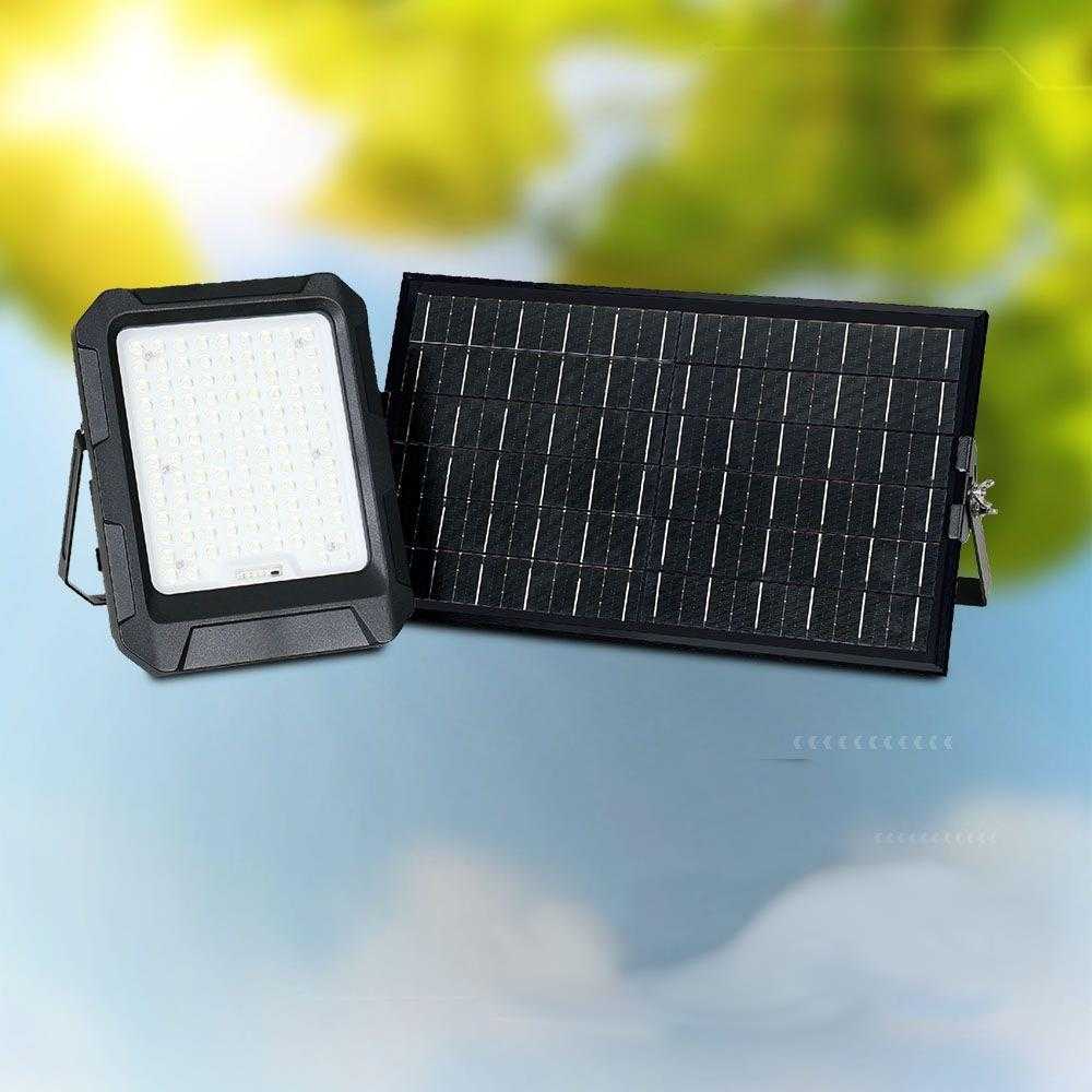 V-tac 15W LED prožektorius su saulės baterija, juodas, 4000K