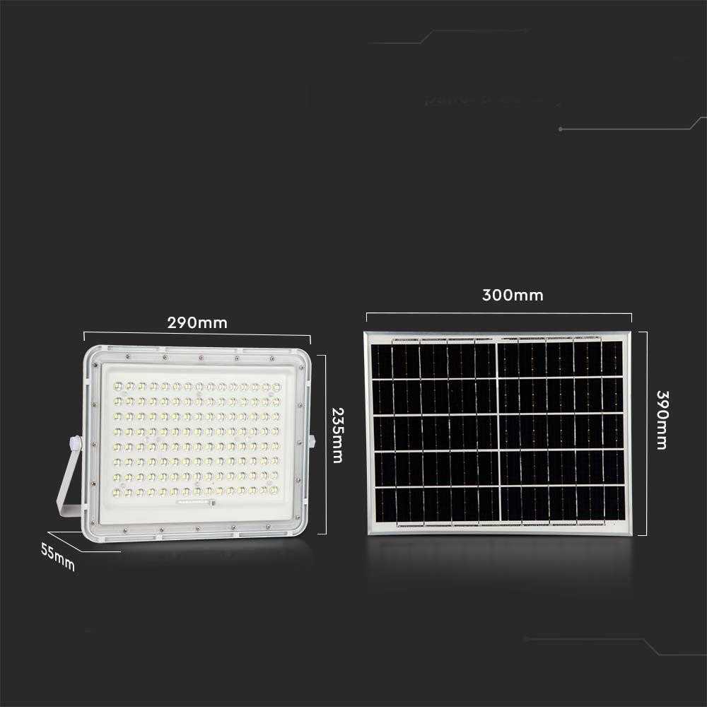 V-tac 20W LED prožektorius su saulės baterija, baltas, 4000K