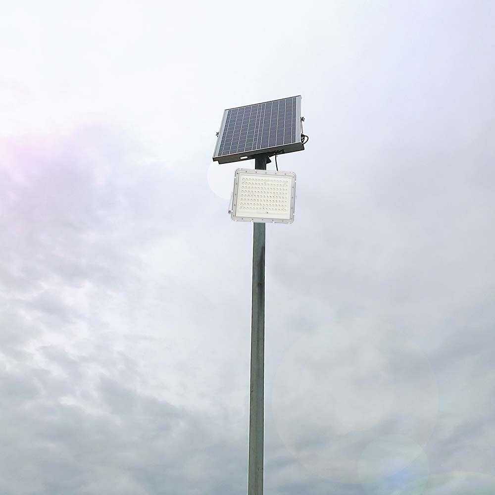 V-tac 20W LED prožektorius su saulės baterija, baltas, 6400K