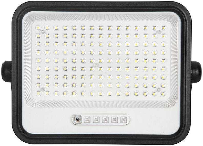 300W LED prožektorius su saulės baterija, juodas, 2000-8000K, dimeriuojamas