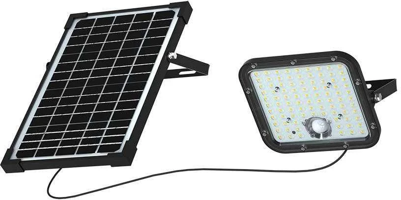 V-tac 30W LED prožektorius su saulės baterija, juodas, 4000K, su judesio davikliu