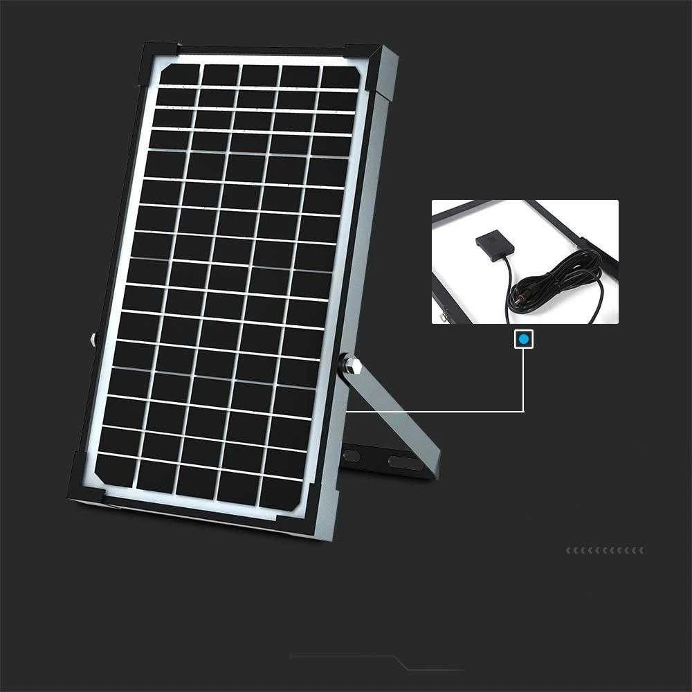 V-tac 30W LED prožektorius su saulės baterija, juodas, 4000K, su judesio davikliu