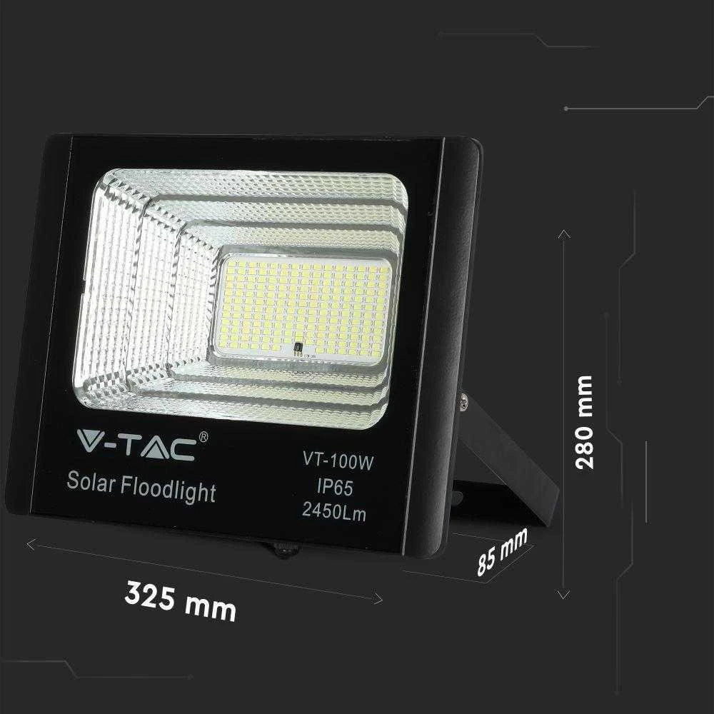V-tac 35W LED prožektorius su saulės baterija. 4000K (dienos šviesa), juodas,