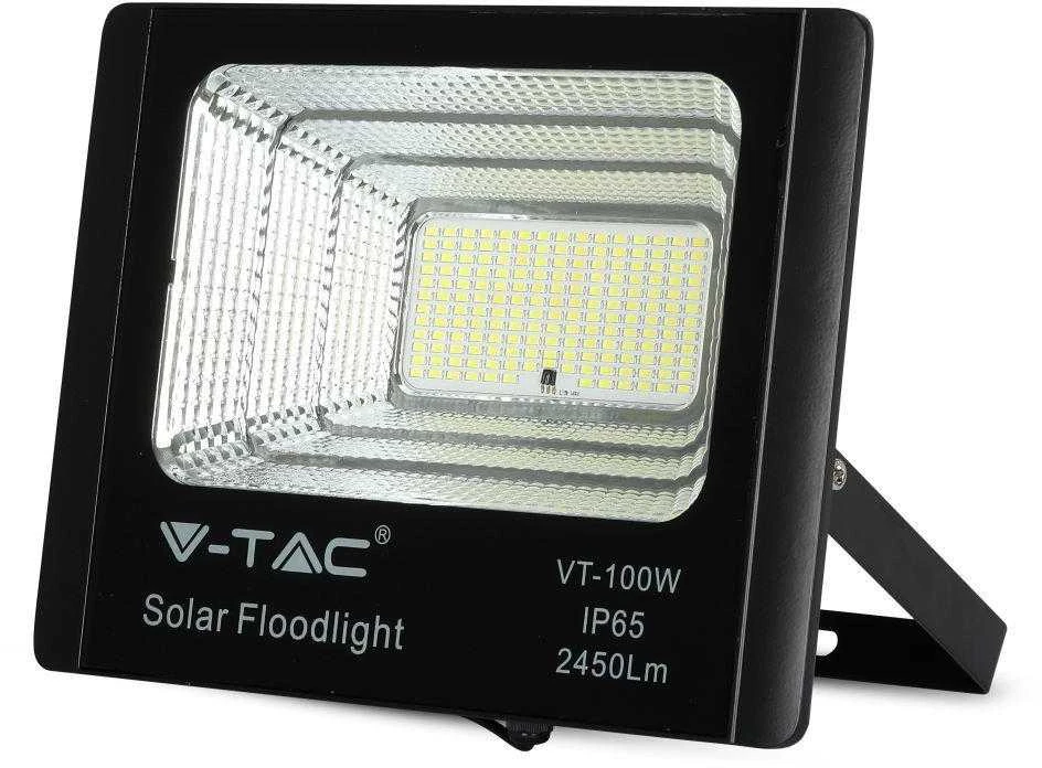 V-tac 35W LED prožektorius su saulės baterija. 4000K (dienos šviesa), juodas,