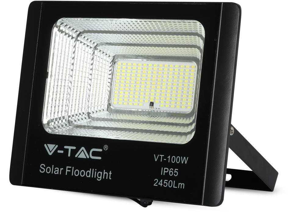 V-tac 35W LED prožektorius su saulės baterija, juodas, 6000K