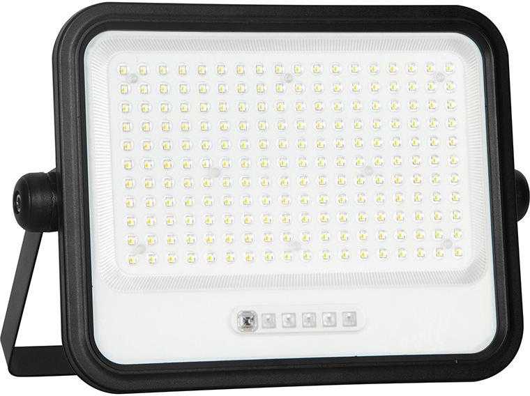 400W LED prožektorius su saulės baterija, juodas, 2000-8000K, dimeriuojamas