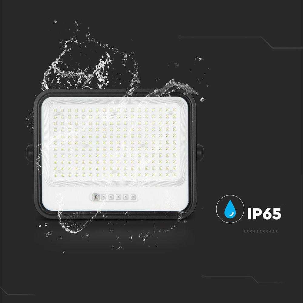 400W LED prožektorius su saulės baterija, juodas, 2000-8000K, dimeriuojamas