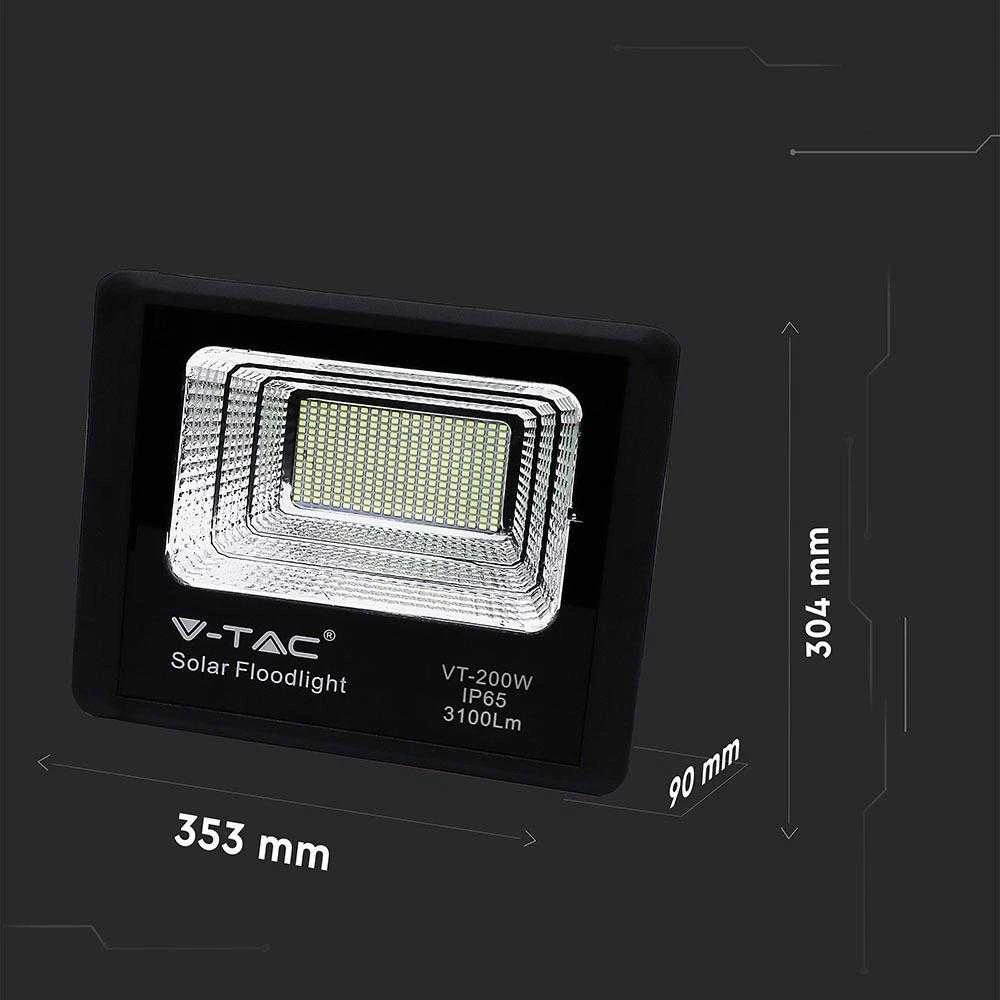 V-tac 40W LED prožektorius su saulės baterija. 4000K (dienos šviesa), juodas,