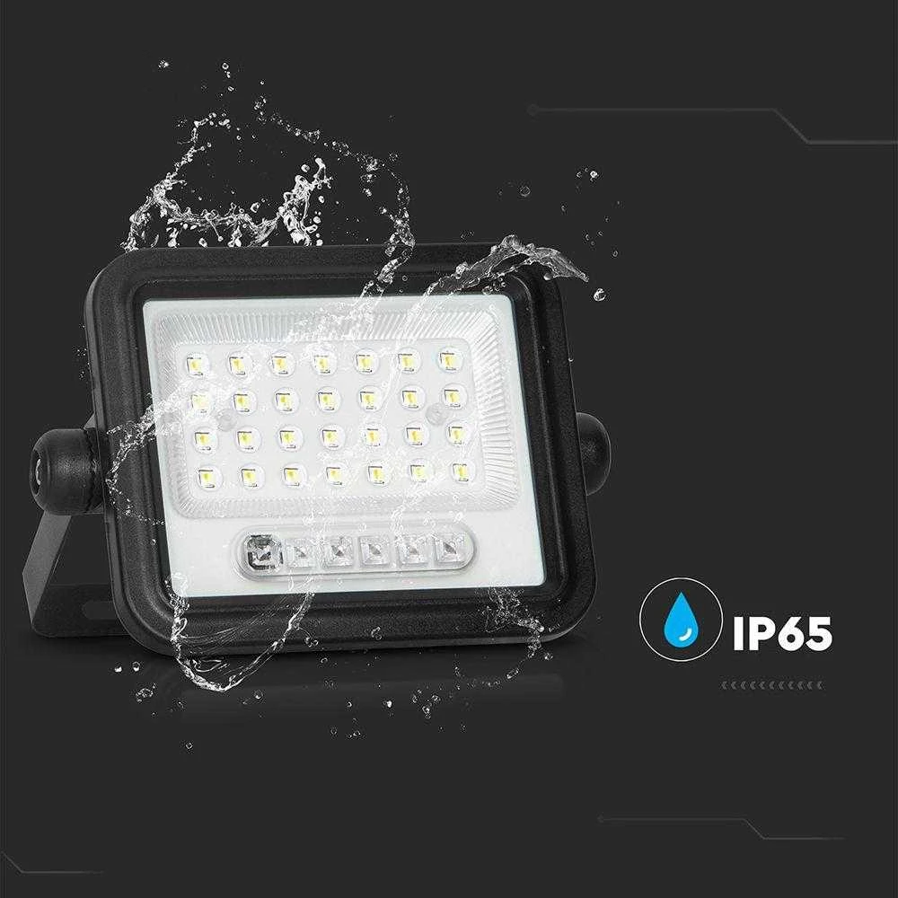 50W LED prožektorius su saulės baterija, juodas, 2000-8000K, dimeriuojamas