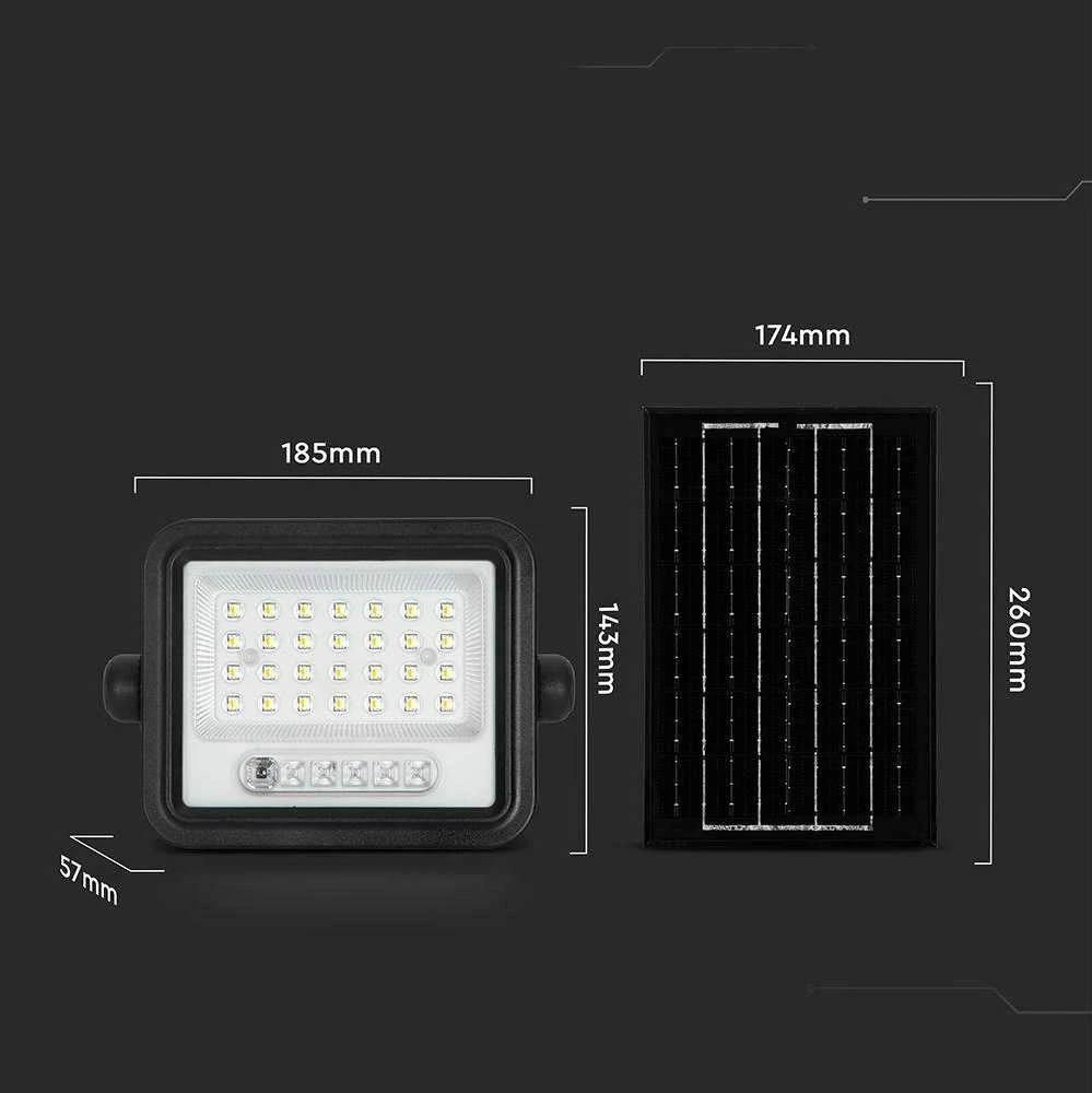 50W LED prožektorius su saulės baterija, juodas, 2000-8000K, dimeriuojamas